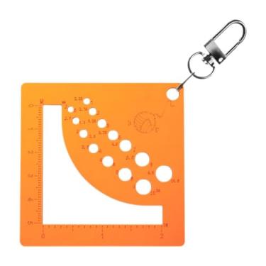 Imagem de shamjina Régua de medição de pinos de suéter, régua de ginágio de tricô, artesanato de artes medidas para acolchoado, projetos de artesanato, tricô, Laranja