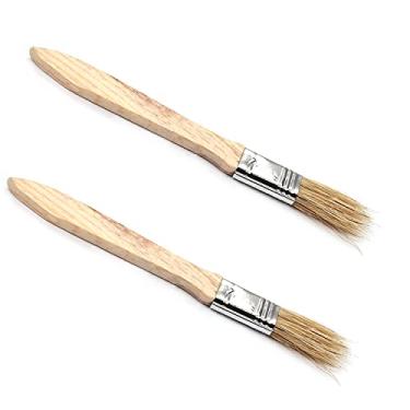 Imagem de Utoolmart Escova/pincéis para paredes, conjunto profissional de pincéis de parede, pincel de pintura de casa, pincel de pintura de acabamento, escova de pintura de faixa de 0,5 polegadas, alça de madeira para engenharia, 2 peças, UT190817G-1030, 0.5 inch