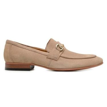 Imagem de 58875TW-Sapato Social Masculino feito a mão em couro Loafer premium 58875 (Palha Camurca, BR, Adulto, Numérico, 37)