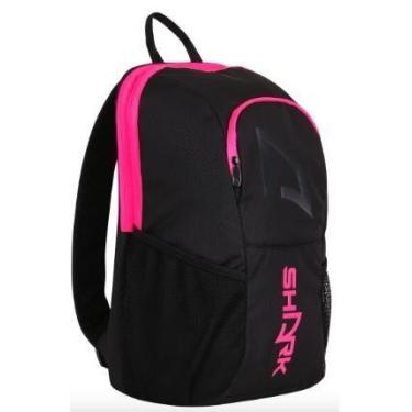 Imagem de Mochila de beach tênis shark tour preta/rosa
