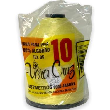 Imagem de Linha Para Pipas CCfios Vera Cruz Fio 10 de 6000 Jardas 100% Algodão Tex 85 (Amarelo)