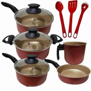 Imagem de Conjunto Teflon Cereja Antiaderente 8 Peças - Marcolar