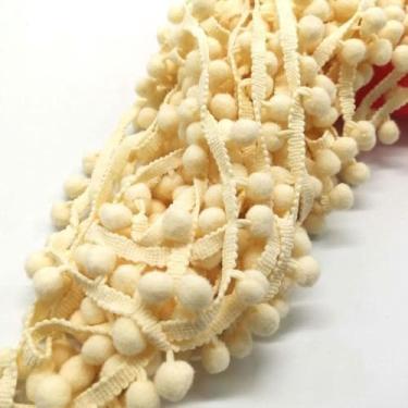Imagem de 1-5 jardas pom pom franja fita de renda pompom bola guarnição tecido faça você mesmo costura borla tecido rendado feito à mão acessórios de artesanato faça você mesmo, 15,1 jardas