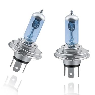 Imagem de Jitrendo 2 peças H4 12v 100/90w lâmpadas de halogêneo super brancas, farol dianteiro, lâmpada de carro, luzes de farol alto do carro, universal para a maioria dos carros, SUvs
