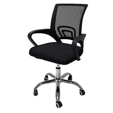 Imagem de Cadeira de Escritório Secretária Diretor Base Cromada com Rodinha Giratória com Encosto Altura Ajustável Detroit Tela Mesh Preta