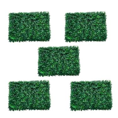 Imagem de Kit Placas Buchinhos 40x60 Grama Artificial Jardim Vertical Parede Verde decoração Muro inglês(Kit 5 Unidades)