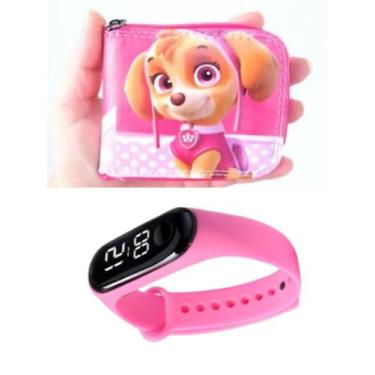 Imagem de Carteira infantil Patrulha canina e relógio digital ou com cronometro 