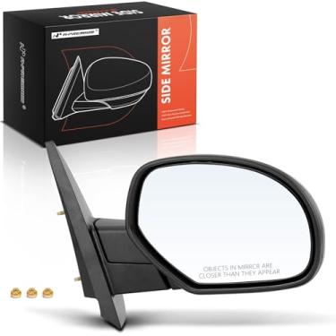 Imagem de A-Premium Espelho de porta manual do lado do passageiro - compatível com Chevy Silverado 1500 2500 3500 07-13 e GMC Sierra 1500 2500 3500 - Espelho retrovisor externo dobrável manual não aquecido, substituição nº GM1321332