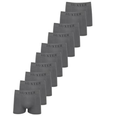 Imagem de Kit 10 Cuecas Masculinas Boxer Microfibra Huxter , Chumbo, GG