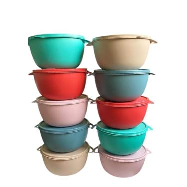 Imagem de Conjunto de Potes Plásticos Herméticos 1 Litro, Marmita Fitness, Kit com10 BOLL (BOWL) leve 10 gastando menos. (COLORIDO)