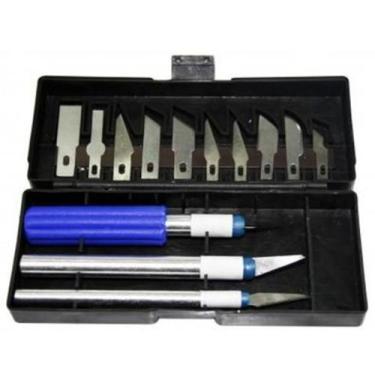 Imagem de Kit de Estilete de Precisão com Lâminas e Suporte em Estojo 16 Peças W