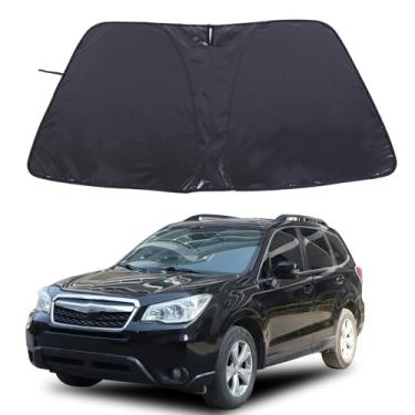 Imagem de Para-brisa compatível com Subaru Forester 2013-2018 Protetor solar de para-brisa frontal dobrável, bloqueia os raios UV mantém o refrigerador do seu carro (B)