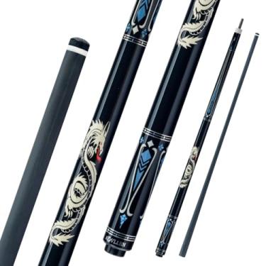 Imagem de KONLLEN Bastão de sinuca profissional de fibra de carbono 147.3 cm para adultos com tecnologia de carbono total de baixa deflexão para tacos de bilhar com ponta de 12,5 mm (fácil de controlar, Pro