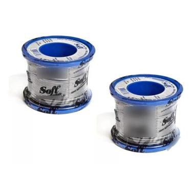 Imagem de Kit 2 Solda Em Fio Estanho 60x40 Rolo 1mm 200g Soft Metais
