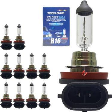Imagem de Kit 10 Lampada Automotivo Halogena 12v 4300k Encaixe H16 - TECH ONE