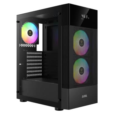 Imagem de Gabinete Gamer Gamdias Aura GC5 ARGB 3 Fans 120mm MidTower Vidro Temperado Preto - Aura GC5