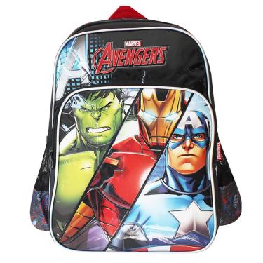 Imagem de Mochila Escolar De Alças Vingadores Vermelha Dois Bolsos