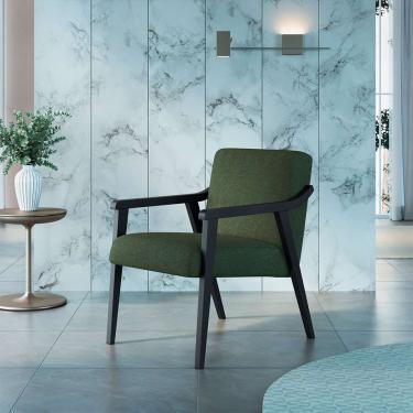 Imagem de Poltrona Flavia Algodão Verde e Preta