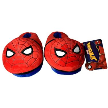 Imagem de Pantufa Adulta Masculina Herói Homem Aranha Spider Man Marvel - Vermelho E Azul - Tamanho 38/39