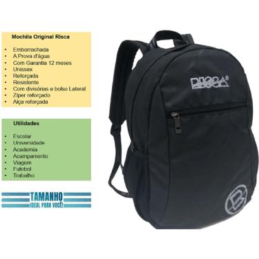 Imagem de Mochila De Costas Risca Resistente Em Nylon Original 12 Meses Garantia
