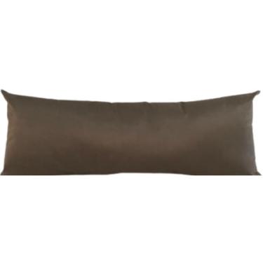 Imagem de Almofada Suede Veludo Baguete Rim Rinzeira Para Sofá Retrátil Cama Poltrona Travesseiro Xuxão 80X30 Marrom
