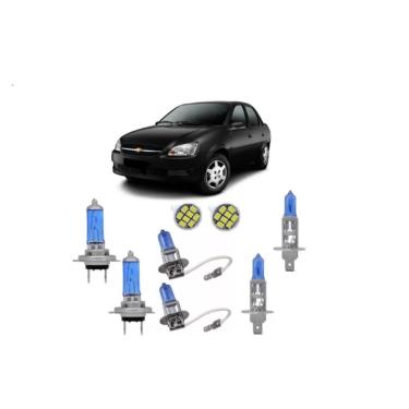 Imagem de Kit Farol Lâmpadas Super Branca Led Corsa Wind Classic Sedan