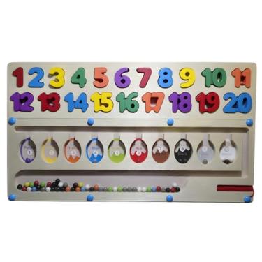 Imagem de Brinquedo Educativo Montessori Tabuleiro de Números com Cores Jogo de Aprendizagem Matemática