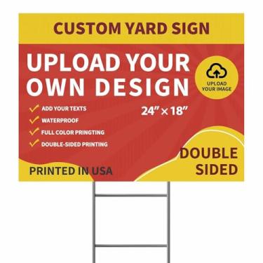 Imagem de Placa de quintal personalizada, placas de jardim personalizáveis com estacas 45 x 61 cm, placa de quintal personalizada, placas personalizadas para uso externo para negócios, imóveis, boas-vindas ao