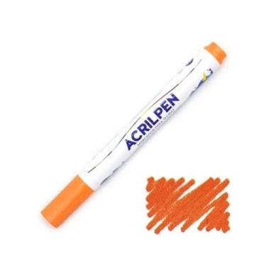 Imagem de Acrilpen Caneta P/tecido - Laranja 517 - Acrilex Permanente Personalização É Ideal Para Personalizar e Personalização É Ideal Para Personalizar E Detalhar Seus Projetos De Tecido
