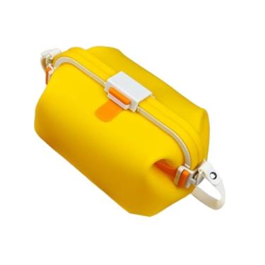 Imagem de IEUDNS Silicone Lunch Bow Box Storage Recipiente de Microondas Bolsa de Viagem Bolsa de Maquiagem Bolsa de Maquiagem para Escolar, Amarelo