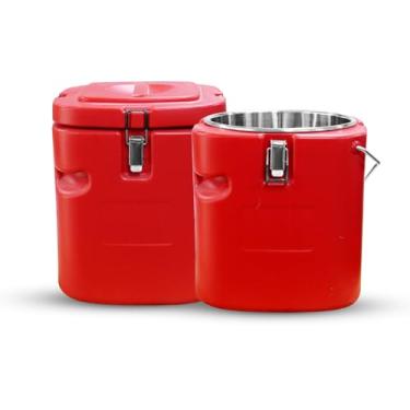 Imagem de Plieren 2 Recipientes Isolados Para Sopa De 5 Galões, Aquecedor Comercial Alimentos Quentes Ou Frios, Caixa Térmica 21 Qt Catering, Refrigerador Com 4 Fivelas, Alças, Transportador Restaurante, Cant