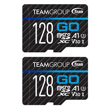 Imagem de TEAMGROUP Cartão GO 128 GB x 2 pacotes Micro SDXC UHS-I U3 V30 4K para câmeras GoPro e Action Cameras, cartão de memória flash de alta velocidade com adaptador para atividades ao ar livre, esportes, 4K Shooting TGUSDX128GU364