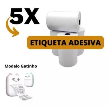 Imagem de Etiqueta Adesiva Para Mini Impressora Gatinho - 5 Rolos - TITANNET