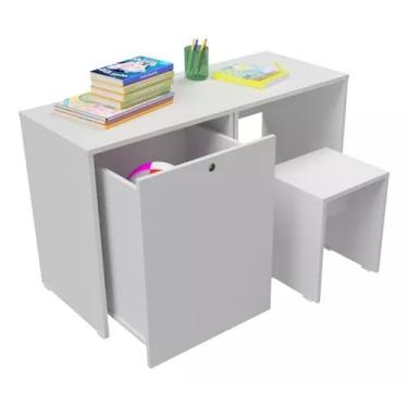 Imagem de Escrivaninha Infantil Com Organizador e baú 100% Mdf