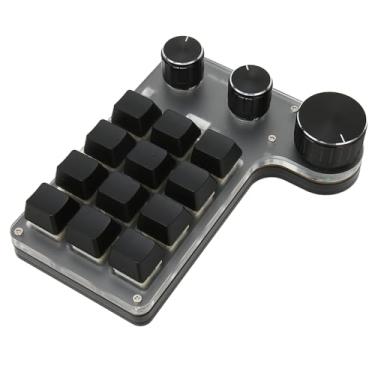 Imagem de Teclado Mecânico Red Switch Controle de Volume à Prova de Poeira 12 Key 3 Knob Multifuncional Teclado Gabinete (BT sem fio (bateria embutida incluída))
