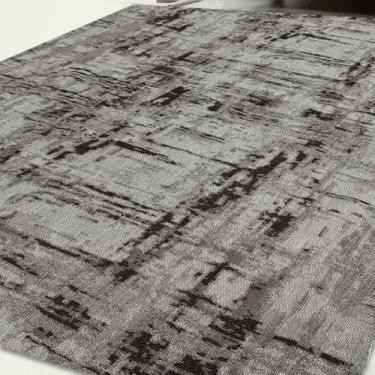 Imagem de Tapete 2,50 m x 1,35 m Antiderrapante Geométrico Sala Escritório Quarto(Obra de Arte Branco/Marrom)