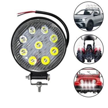 Imagem de Farol De Milha Led Universal 12/24v 9 Leds 6000k Unitário - Autovex