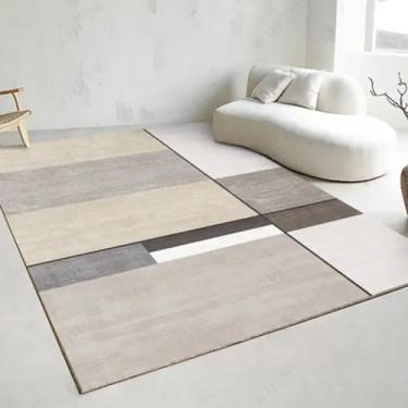 Imagem de Tapete para sala de estar, mesa de centro luxuosa, tapete preto e branco, moderno e minimalista, cobertor de cabeceira para quarto (120 x 200 cm (3,9 x 6,6 pés/X-SJR 6))
