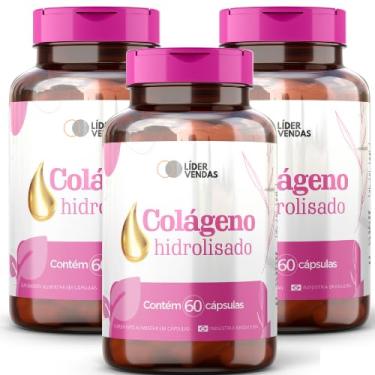 Imagem de Colágeno Hidrolisado - 1g com 60 cáps - 3 potes