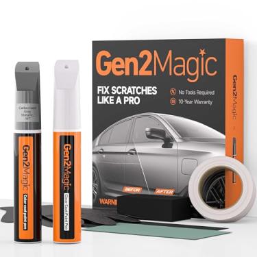 Imagem de Gen2Magic Kit de caneta de tinta de retoque cinza metálico carbonizado para Ford [revestimento transparente incluído], combinação de cores M7 para arranhões, lascas de pedras, amassados, reparo fácil
