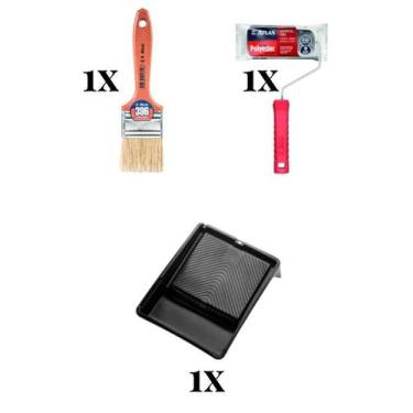 Imagem de Kit Pintura Econômico Atlas - Bandeja + Rolo + Pincel