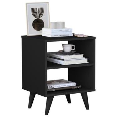Imagem de Mesa De Cabeceira Nichos Modelo Retrô Quarto Casal Solteiro - E-NOVA M