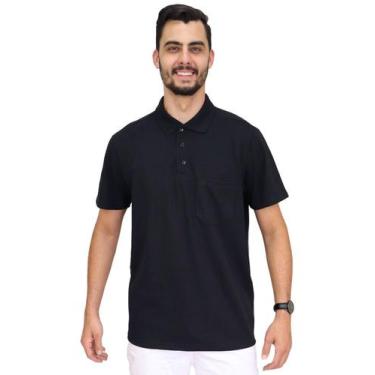 Imagem de Camisa masculina polo com bolso - Demorgan Uniformes, Preto, GG