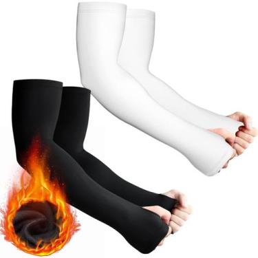 Imagem de Mangas de braço Skylety Thermal Warmer Cycling Winter Black
