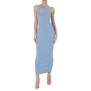 Imagem de Ronny Kobo Vestido feminino de malha Ballari, Azul, PP