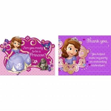 Imagem de Sofia the First Invitations / Cartões postais de agradecimento com envelopes (8 quilates cada)