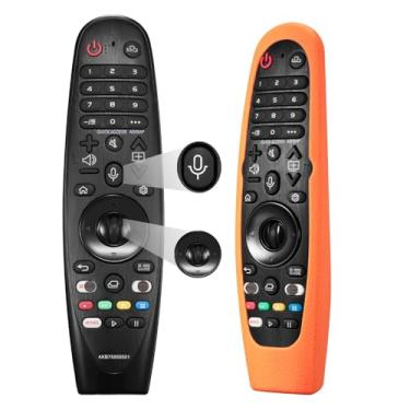 Imagem de Controle remoto de voz para LG Magic Remote AKB75855501 compatível com LG OLED QNED NanoCell Webos TV com função de ponteiro e capa de silicone