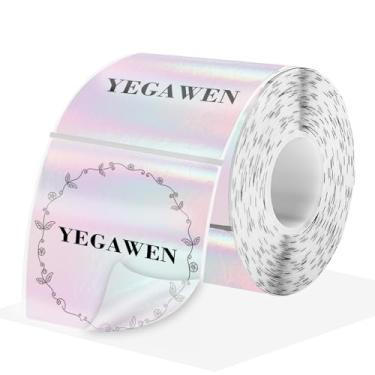 Imagem de Etiquetas térmicas quadradas transparentes de 5 cm x 5 cm, etiquetas térmicas transparentes, etiquetas térmicas diretas holográficas transparentes, design de linha de perfuração - 200 folhas