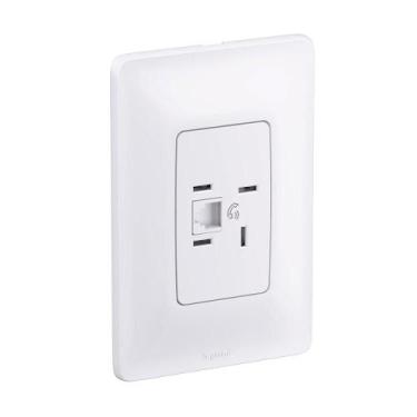 Imagem de Tomada Telebras + RJ11 4x2 Zeffia - 680125 - PIAL