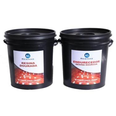 Imagem de Resina Epóxi Ouro + Endurecedor Porcelanato Líquido 25Kg - Ag Resinas